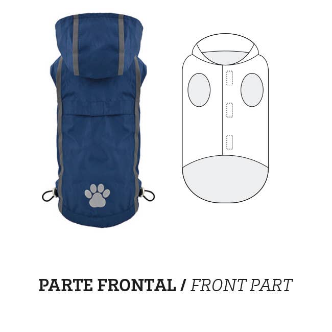 Nayeco - Blå vendbar regnfrakke